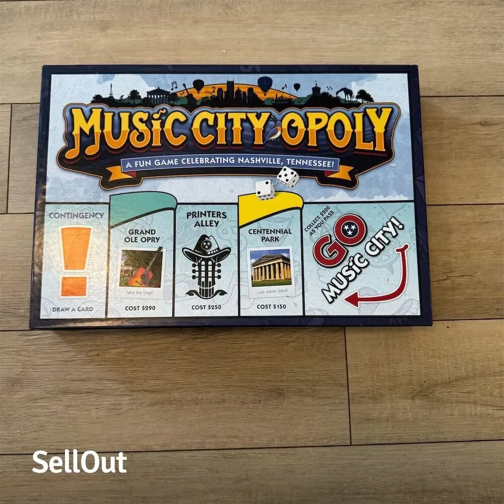Music City Opoly Board Game Celebrate Nashville Fun for All Ages